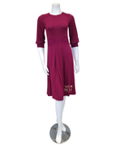 Oh! Zuza Cranberry Lace Trim Kickpleat Waist Modal Nightshirt