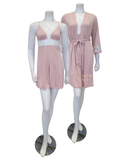 Oh! Zuza Dusty Pink Floral Fantasy Chemise & Robe Set