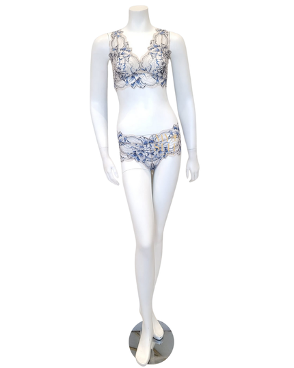 Oh! Zuza 3839 + 3840 Ivory/Blue Lace Bralette Set myselflingerie.com