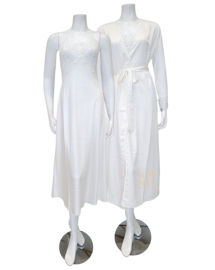 Rya Collection 573 + 574 Ivory Rosey Chiffon Gown & Robe Set myselflingerie.com
