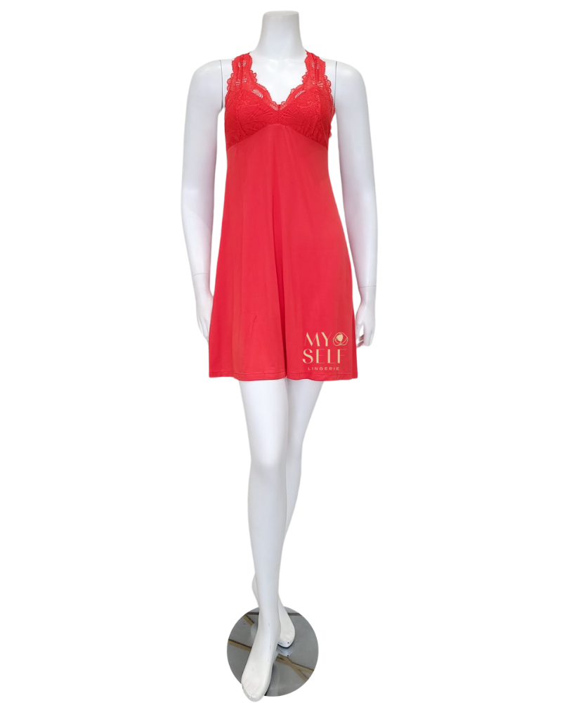 Fleur't 630 Goji Lace T-Back Short Modal Chemise myselflingerie.com