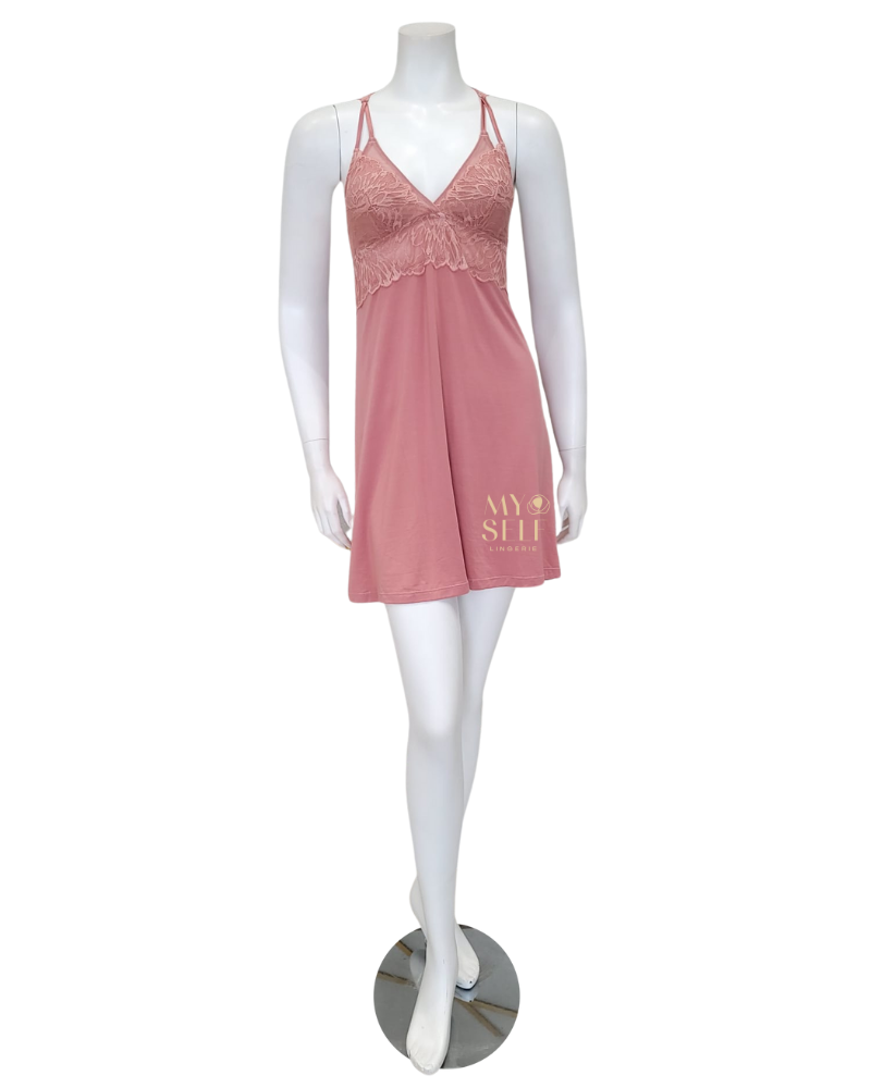 Fleur't 6029 Rosette Bride to Be Triangle Modal Chemise myselflingerie.com