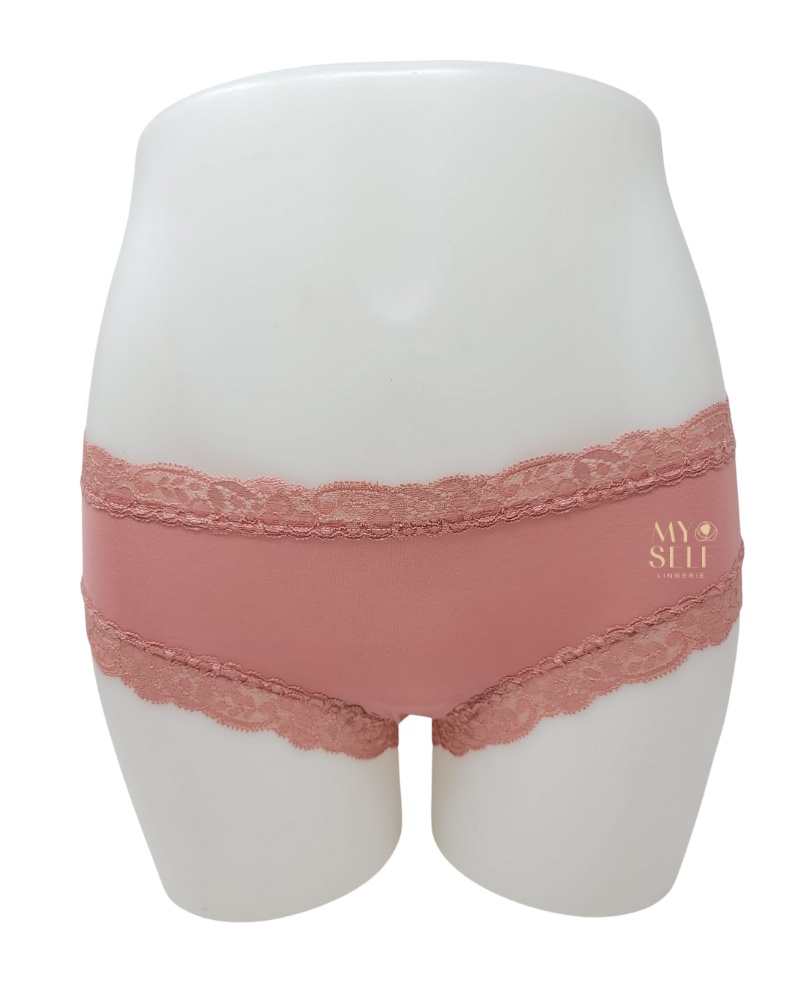 Fleur't 600 Rosette Iconic Modal Lace Trim Boyshort myselflingerie.com