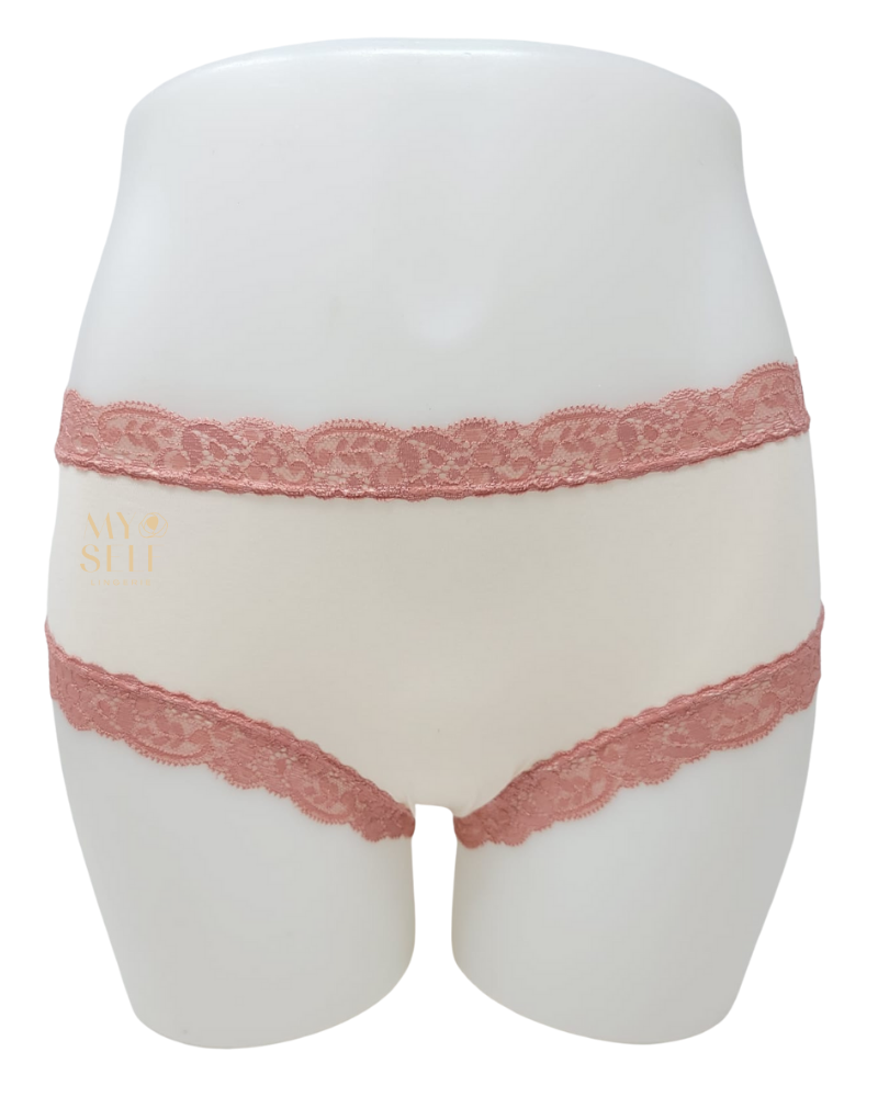 Fleur't 602 Swan/Rosette Iconic Modal Lace Hi Waisted Brief myselflingerie.com