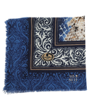 Lizi Headwear Royal Blue Snakeskin Square Scarf