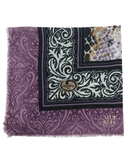 Lizi Headwear SQSSPU Purple Snakeskin Square Scarf myselflingerie.com