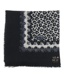 Lizi Headwear SQCPBLGY Black/Grey Cheetah Square Scarf myselflingerie.com