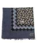 Lizi Headwear SQCPCH Charcoal Cheetah Square Scarf myselflingerie.com