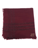 Lizi Headwear Burgundy Shimmer Lines Square Scarf