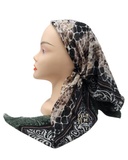 Lizi Headwear Olive Snakeskin Open Back Pre-Tied Bandanna with Light Grip