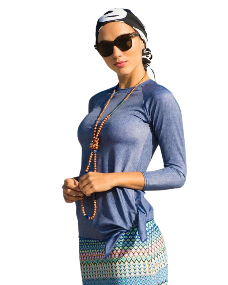 Undercover Waterwear BST-TST-D Denim Basic Swim Top with Side Twist myselflingerie.com