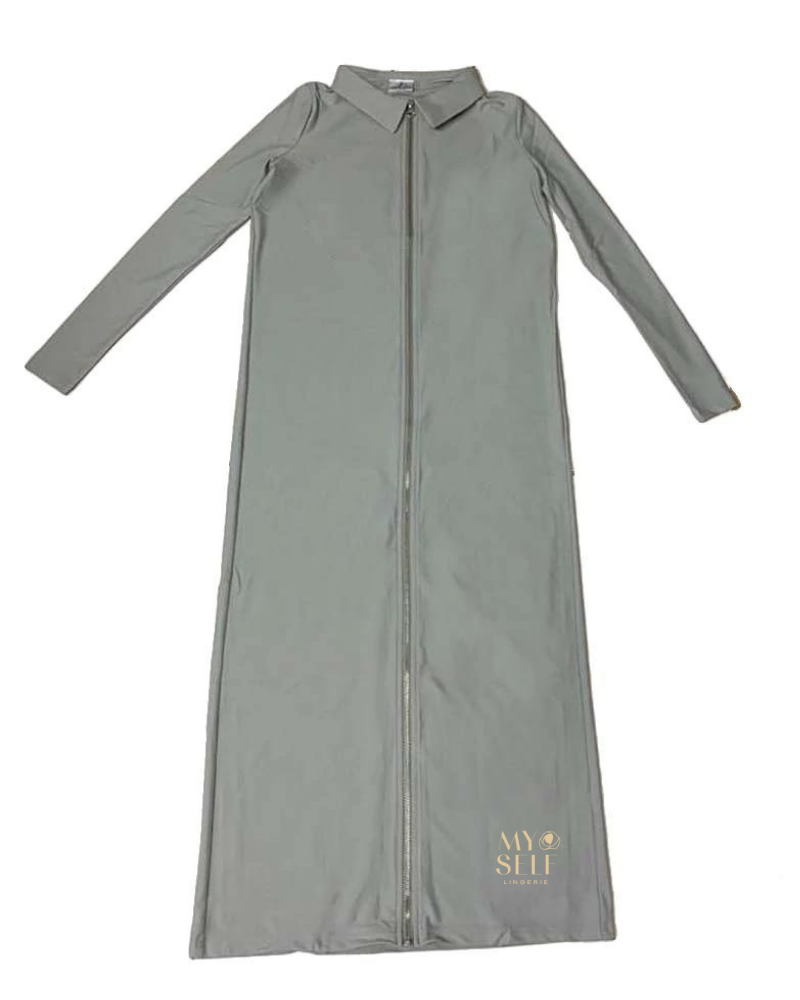 Undercover Waterwear ZMD Black Full Zip Maxi Swim Dress myselflingerie.com