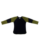 Undercover Waterwear S22-BST-OLIVE Black & Olive Colorblock Junior's Swim Top myselflingerie.com