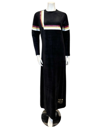 ESPi AG733V 3 Stripe Screenprint Teen Cotton Velour Nightgown myselflingerie.com