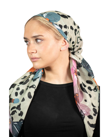 Tie Ur Knot Olive Cheetah Florals Triangle with Full Non Slip Grip myselflingerie.com