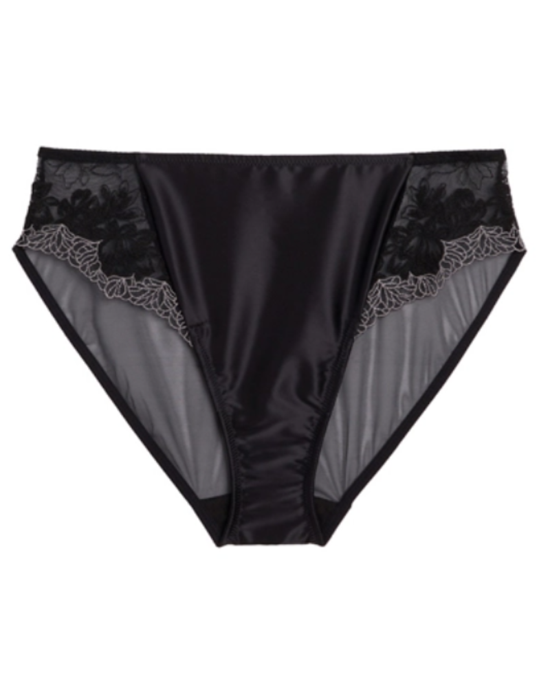 Wacoal 841377 Black Side Note Hi Cut Brief myselflingerie.com