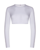 Gemsli SHC333 White Long Sleeve Organic Cotton Crop Shell myselflingerie.com