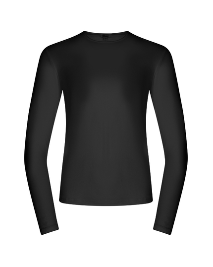 SHC331 Black Long Sleeve Organic Cotton Shell myselflingerie.com