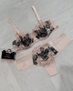 Chantelle 12Q5 Golden Beige/Black Fleurs Demi Underwire Bra myselflingerie.com