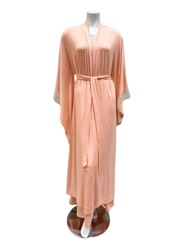 Verdiani 4112 Apricot Butterfly Effect Modal Morning Robe myselflingerie.com