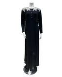Verdiani 4109MOD Black Lace Button Down Modal Nightgown myselflingerie.com