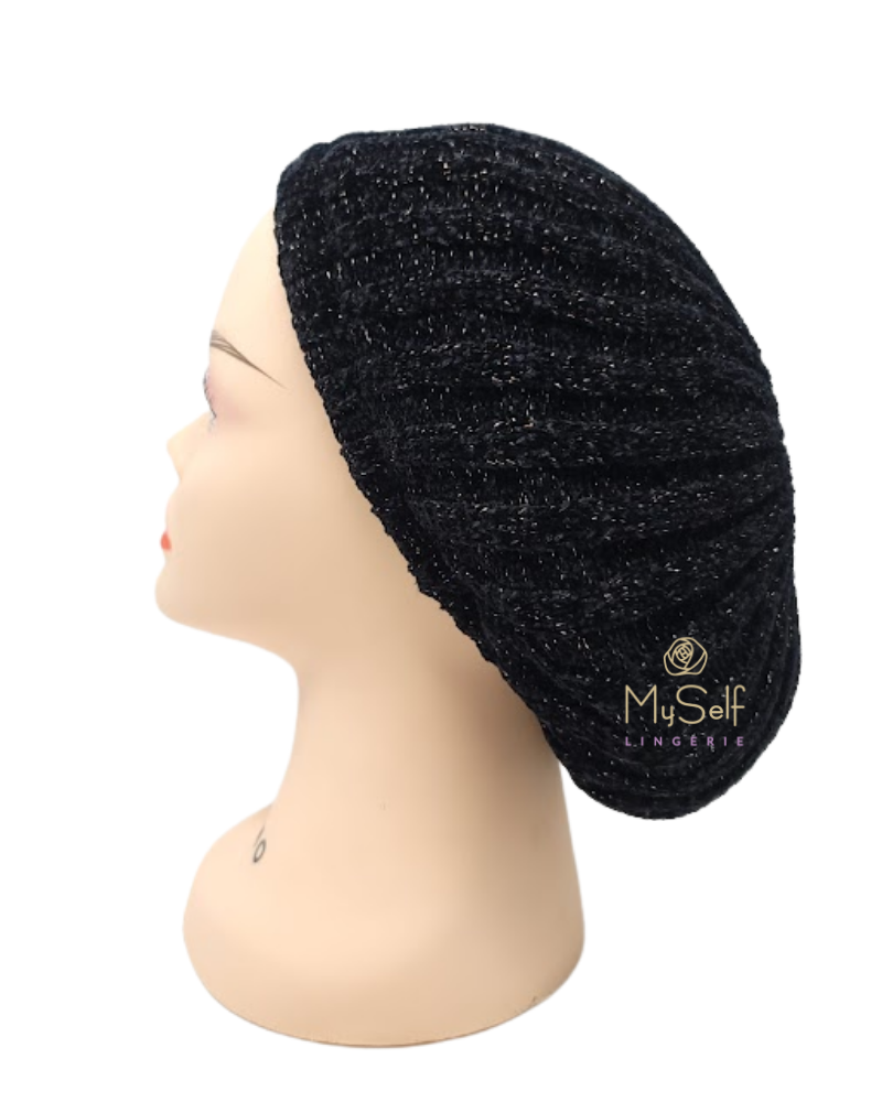 Lucy & Olivia LCOLVLVSNB Velvet Black/Gold Lurex Lined Chenille myselflingerie.com