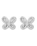 Bitz of Glitz CZ Silver Luxe Butterfly Oversized Stud Earrings