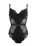 Pour Moi Black Underwire Satin Luxe and Lace Bodysuit