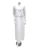 Chicolli White V Ruffle Cotton Nursing Nightgown