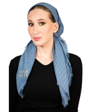 Tie Ur Knot Speckled Shimmer Blue Adjustable Pre-Tied Bandanna with Full Grip myselflingerie.com