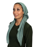 Solid Sage Pre-Tied Bandanna with Full Non Slip Grip myselflingerie.com
