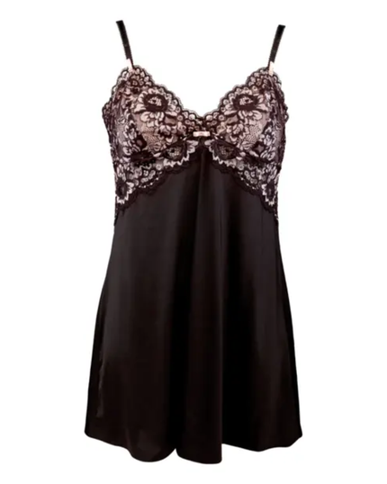 Pour Moi 11508 Black/Pink Opulence Chemise MYSELFLINGERIE.COM