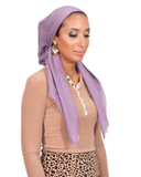 Solid Lavender Pre-Tied Bandanna with Full Non Slip Grip myselflingerie.com