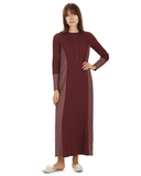 Me Moi Wine Ribbed Button Down Cotton Blend Nightgown
