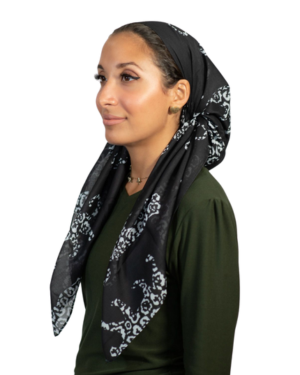 Tie Ur Knot Black Cheetah on Cheetah Print Square myselflingerie.com