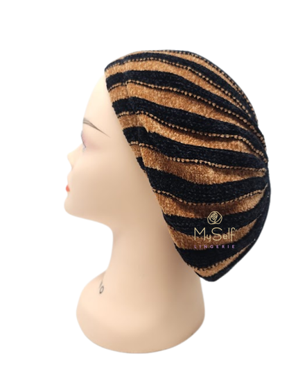 Lucy & Olivia LCOL2TNVLVSNB 2 Tone Velvet Black/Luggage Lined Chenille myselflingerie.com