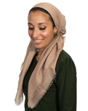 Tie Ur Knot Solid Camel Pre-Tied Bandanna with Full Non Slip Grip