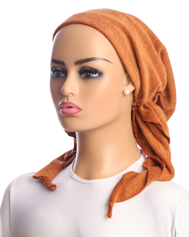 Ahead VP561 Cappuccino Waffle Chenille Velour Pre-Tied Bandanna myselflingerie.com