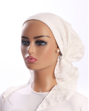 Ahead White Eyelet Lined Pre-Tied Bandanna