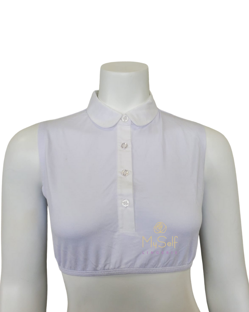 Gemsli SH322 Sleeveless Crop Shell with Rounded Collar myselflingerie.com