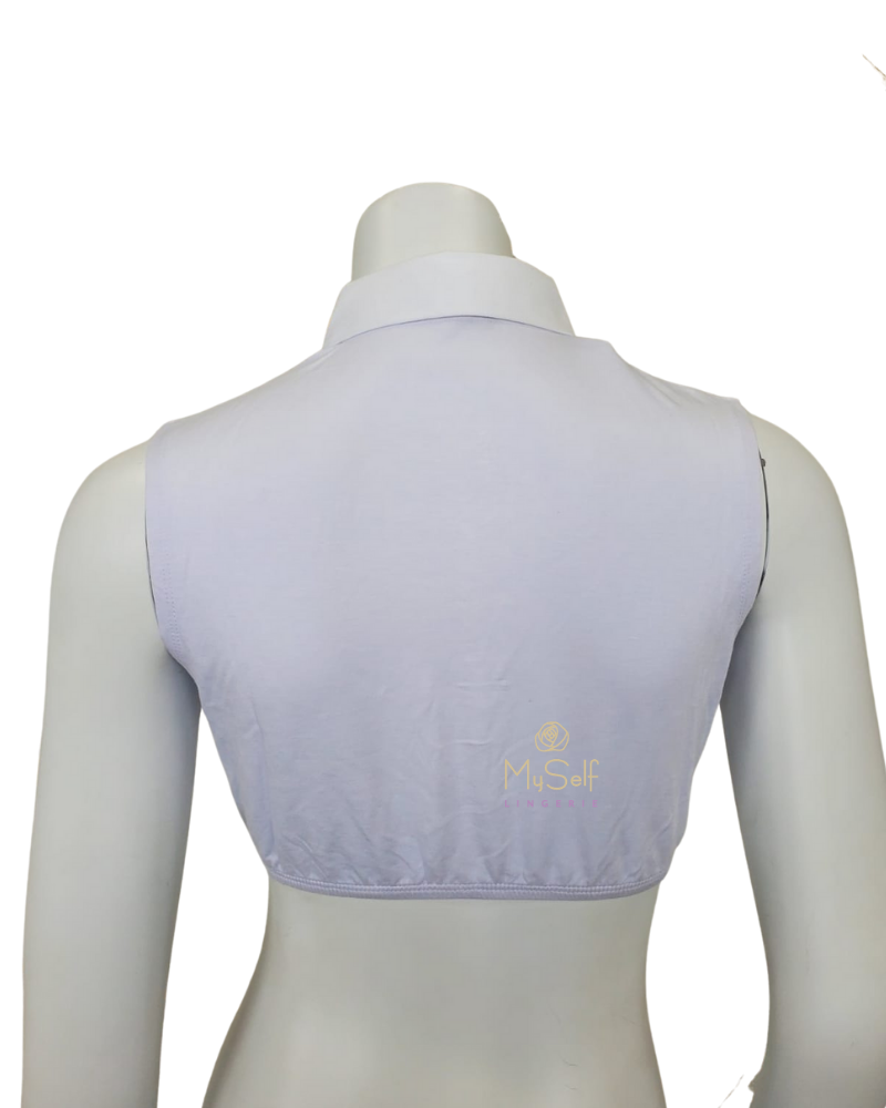 Gemsli SH322 Sleeveless Crop Shell with Rounded Collar myselflingerie.com