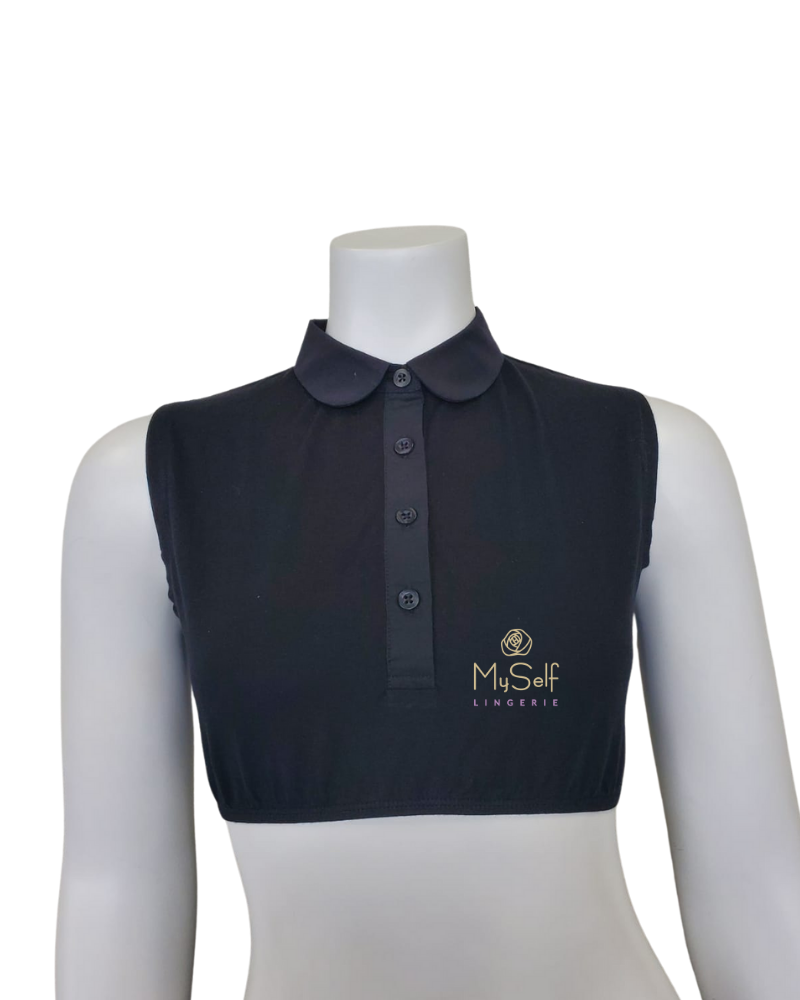 Gemsli SH322 Sleeveless Crop Shell with Rounded Collar myselflingerie.com