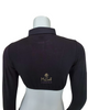 Gemsli SH326 Black Long Sleeve Crop Shell with Pointed Collar and Cuffs MYSELFLINGERIE.COM