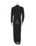 Ellwi 318 Colored Ribbon Black Cotton Nursing Nightgown MYSELFLINGERIE.COM