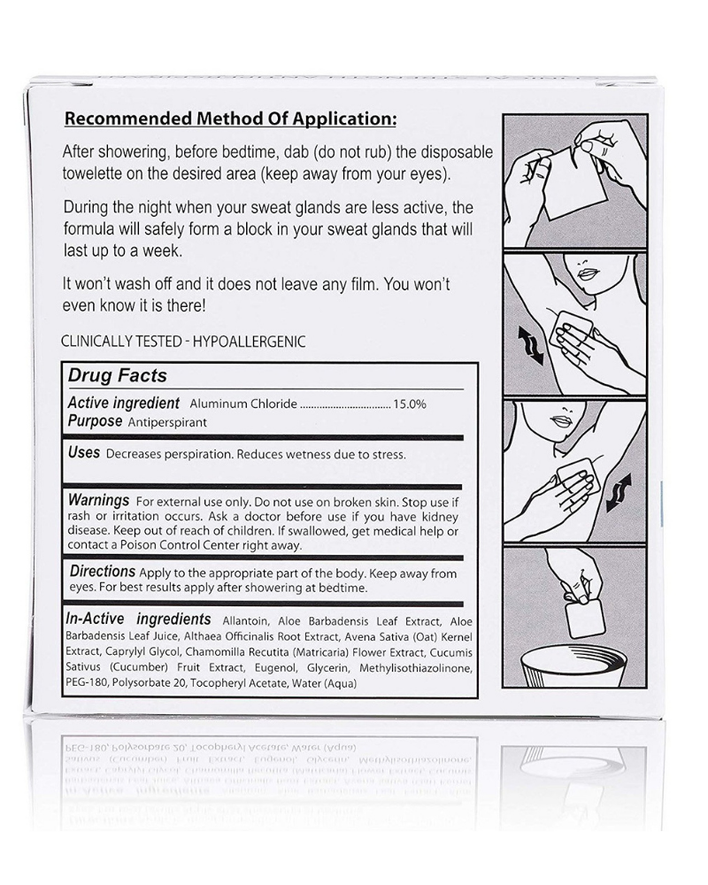 KLeinerts SSU10 Ultra Sweat Shield Antiperspirant Sweat Wipes 10 Pk myselflingerie.com