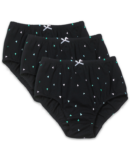 Young Berry 7321 Black Triangle Cotton Panties 3pk myselflingerie.com