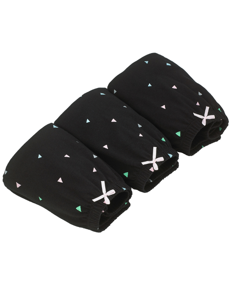 Young Berry 7321 Black Triangle Cotton Panties 3pk myselflingerie.com