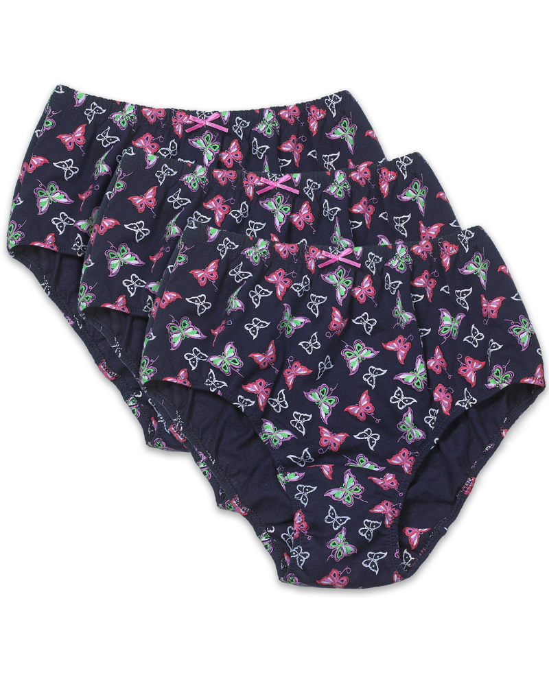 Young Berry 7321-BF-Butterflies Cotton Panties 3 Pk myselflingerie.com