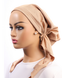 Ahead Shimmered Knit Smoky Taupe Pre-Tied Bandanna