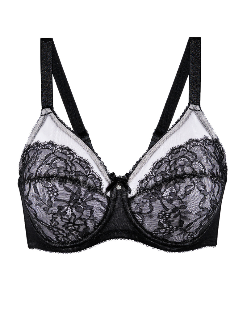 Wacoal 855186 Black Retro Chic Underwire Bra myselflingerie.com